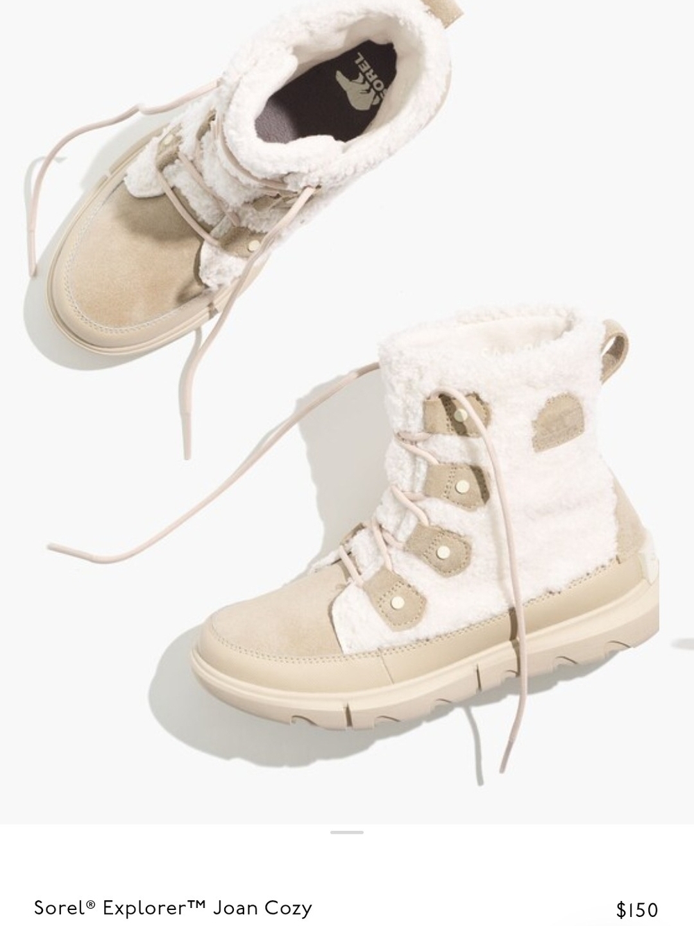 Sorel Explorer Joan Cozy Womens Boot - Cream